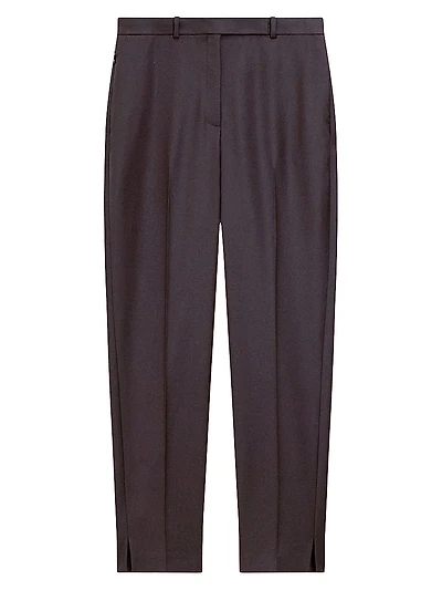 Wool High-Waisted Tapered Pants