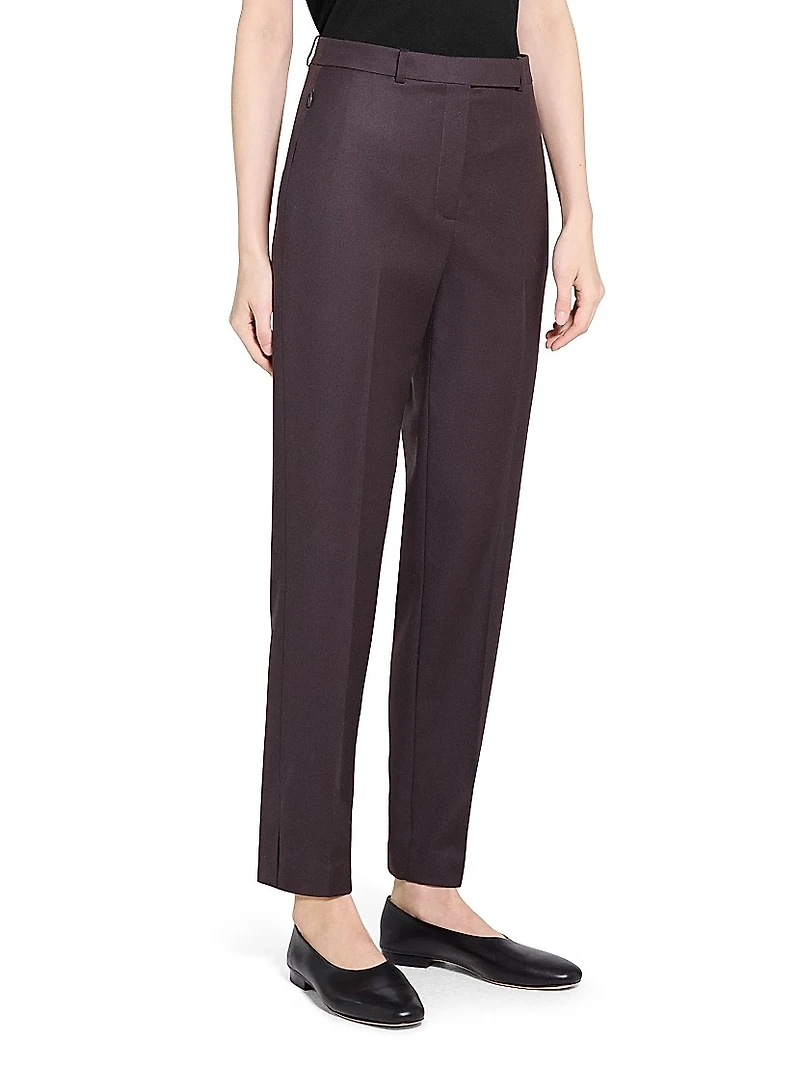 Wool High-Waisted Tapered Pants
