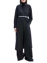 Oversized Wool-Blend Maxi-Shirtdress