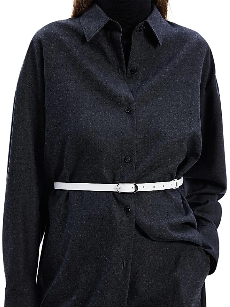 Oversized Wool-Blend Maxi-Shirtdress