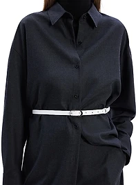 Oversized Wool-Blend Maxi-Shirtdress