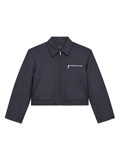 Crop A-Line Wool-Blend Jacket