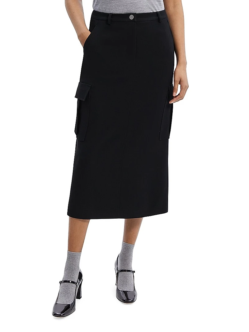 Relaxed Cargo Midi-Skirt