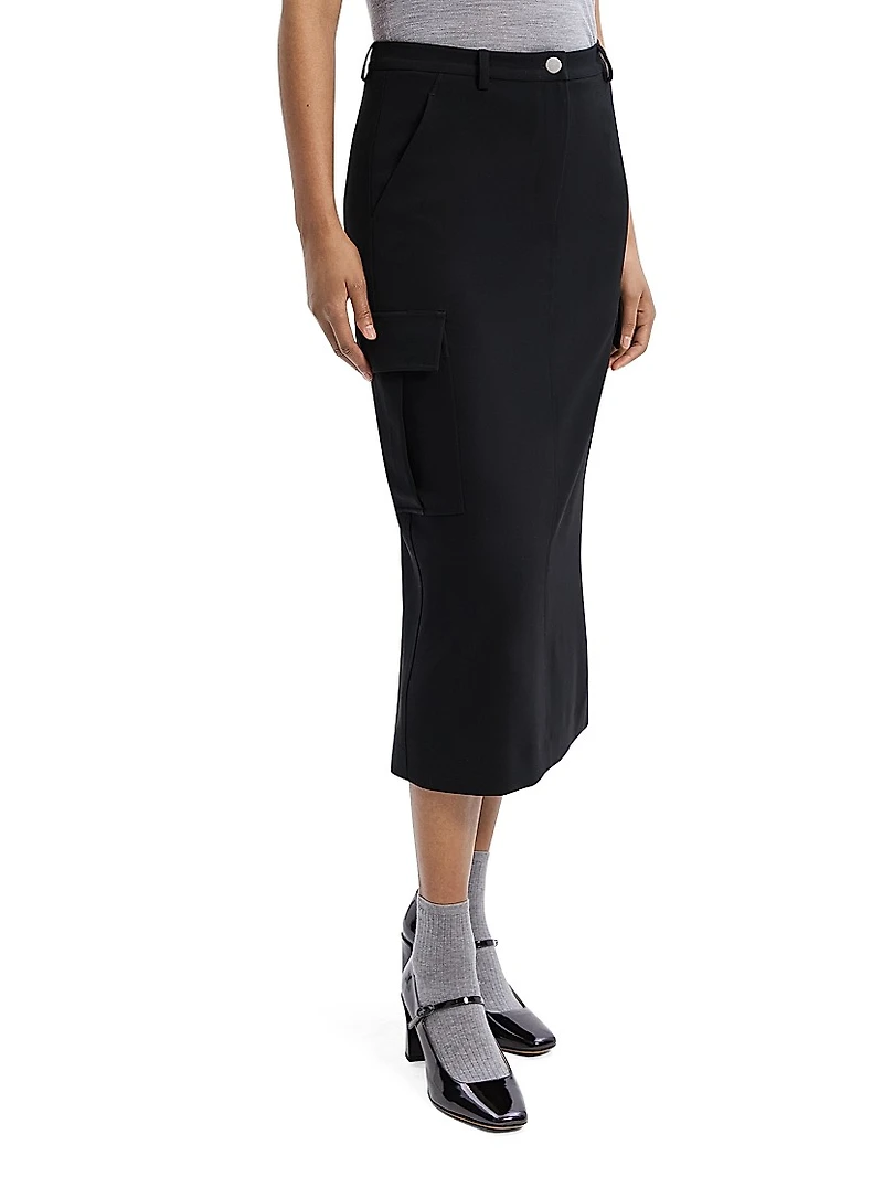Relaxed Cargo Midi-Skirt