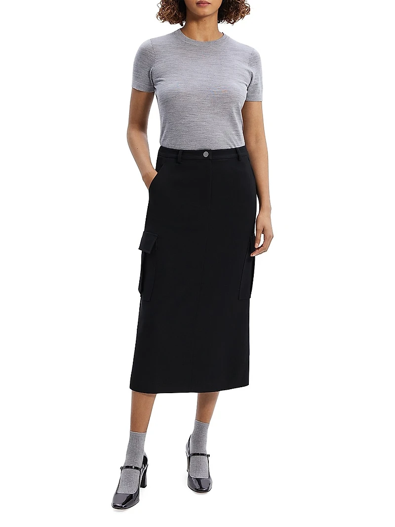 Relaxed Cargo Midi-Skirt