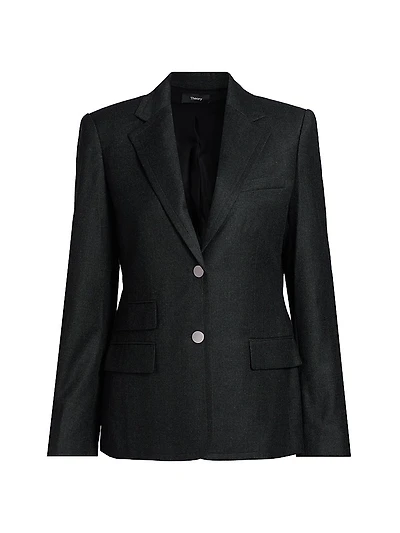 Two-Button Tailored Wool Blazer