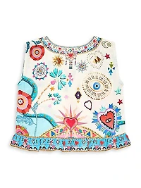 Little Girl's & Girl's Rainbow Roads Crop Top