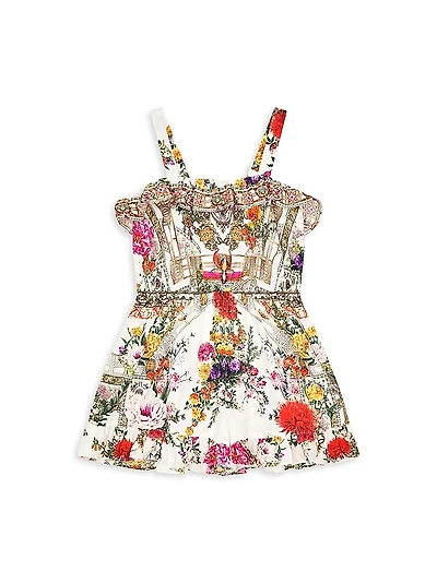 Little Girl's & Egyptian Rose Frill Playsuit