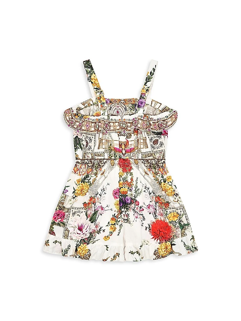 Little Girl's & Egyptian Rose Frill Playsuit