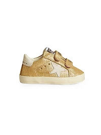 Baby Girl's School Laminated Suede Star Sneakers
