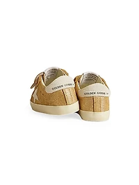 Baby Girl's School Laminated Suede Star Sneakers