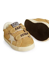 Baby Girl's School Laminated Suede Star Sneakers