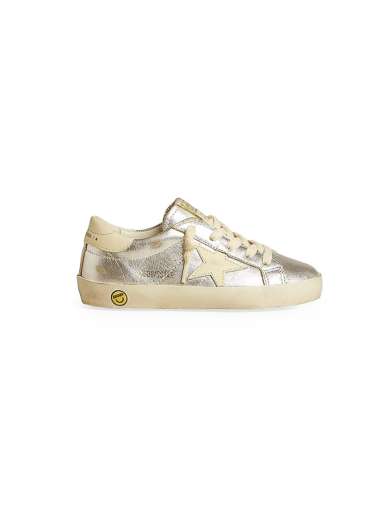 Baby Girl's, Little Girl's & Super Star Laminated Leather Sneakers