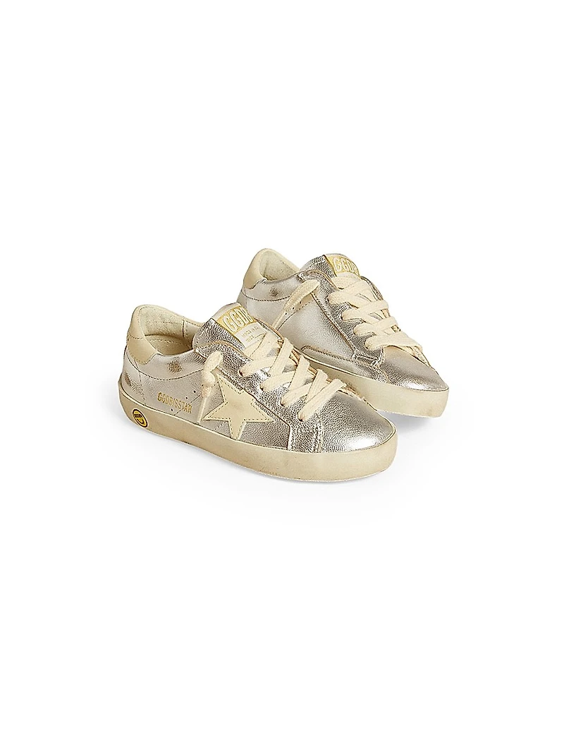 Baby Girl's, Little Girl's & Super Star Laminated Leather Sneakers