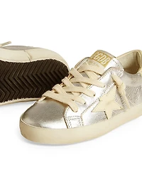 Baby Girl's, Little Girl's & Super Star Laminated Leather Sneakers