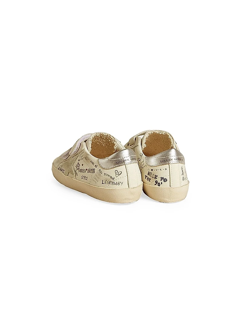 Baby Girl's, Little Girl's & Old School Leather Printed Sneakers