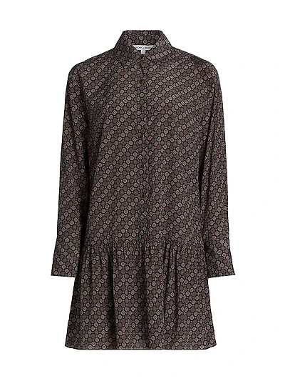 Alexandra Geometric-Print Silk-Blend Shirt Dress