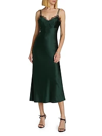 Bixie Stretch Silk Slip Midi-Dress