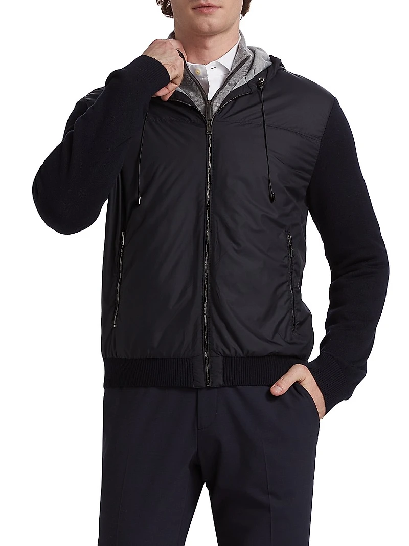 COLLECTION Mixed-Media Hoodie