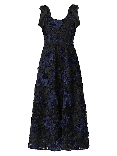 Dakota Textured Appliqué Dress