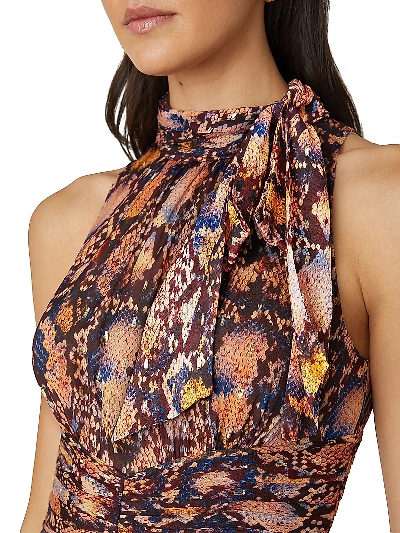 Faye Snakeskin Printed Dress
