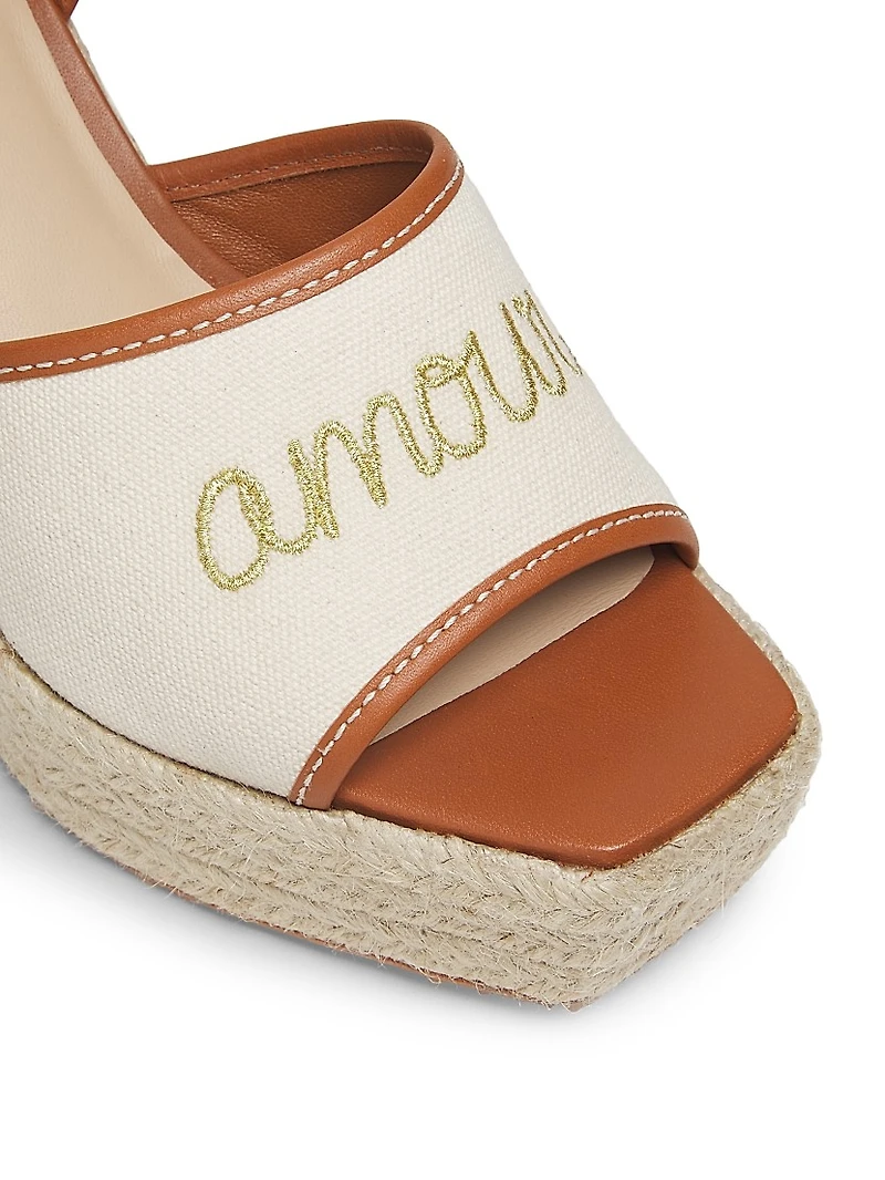 Jesse 115MM Canvas Espadrille Platform Wedge Sandals