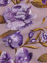 Orchid & Rose Embroidered Tulle Cocktail Dress