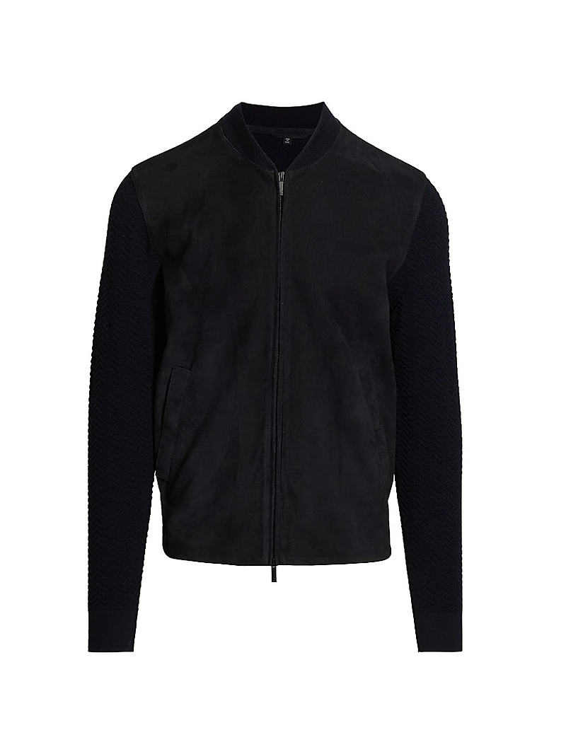 Suede Knit Full-Zip Jacket