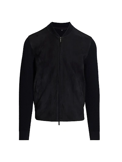 Suede Knit Full-Zip Jacket