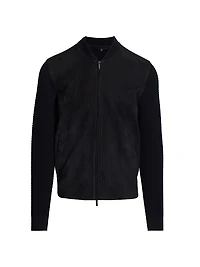 Suede Knit Full-Zip Jacket
