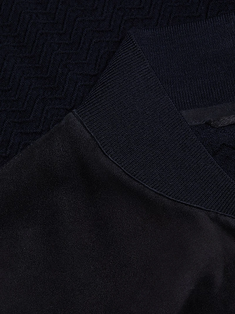 Suede Knit Full-Zip Jacket