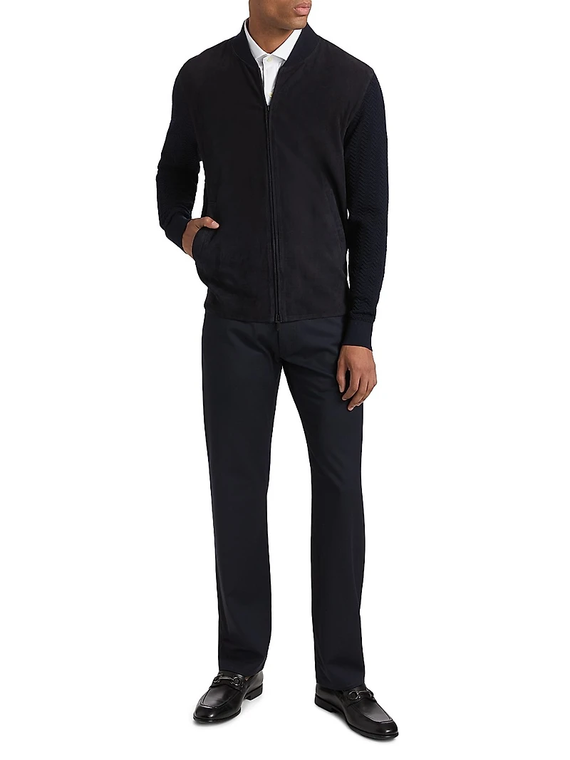 Suede Knit Full-Zip Jacket