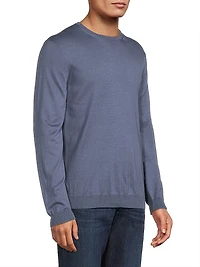 Silk-Cotton Crewneck Sweater