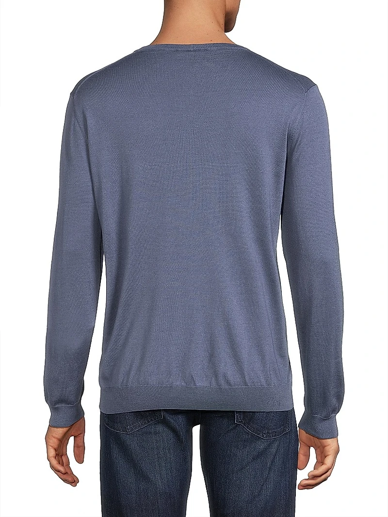 Silk-Cotton Crewneck Sweater
