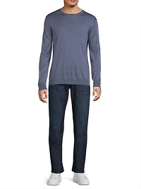 Silk-Cotton Crewneck Sweater