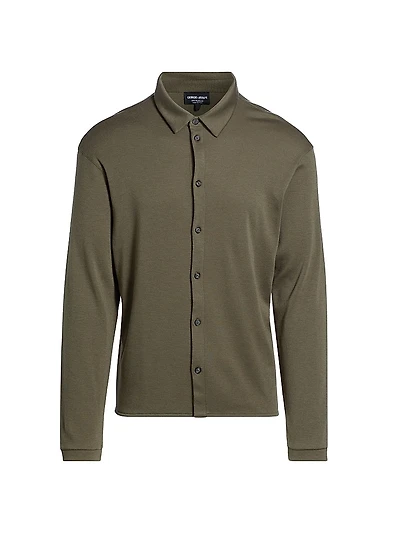Button-Front Cashmere Shirt