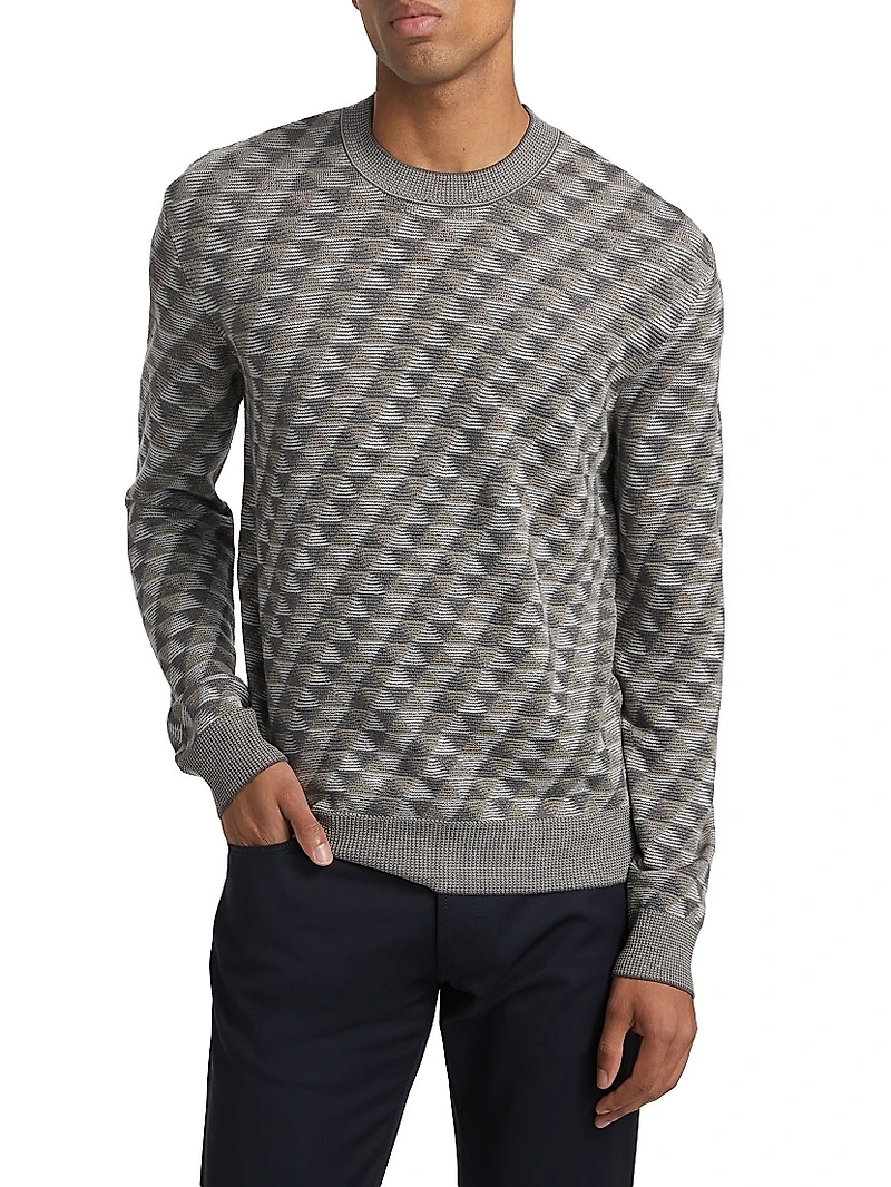 Geo Print Crewneck Sweater