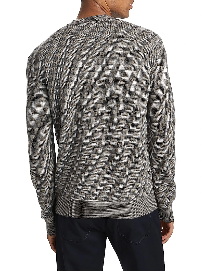 Geo Print Crewneck Sweater