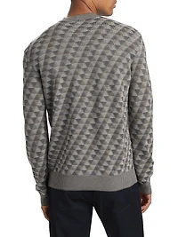 Geo Print Crewneck Sweater