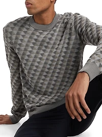 Geo Print Crewneck Sweater