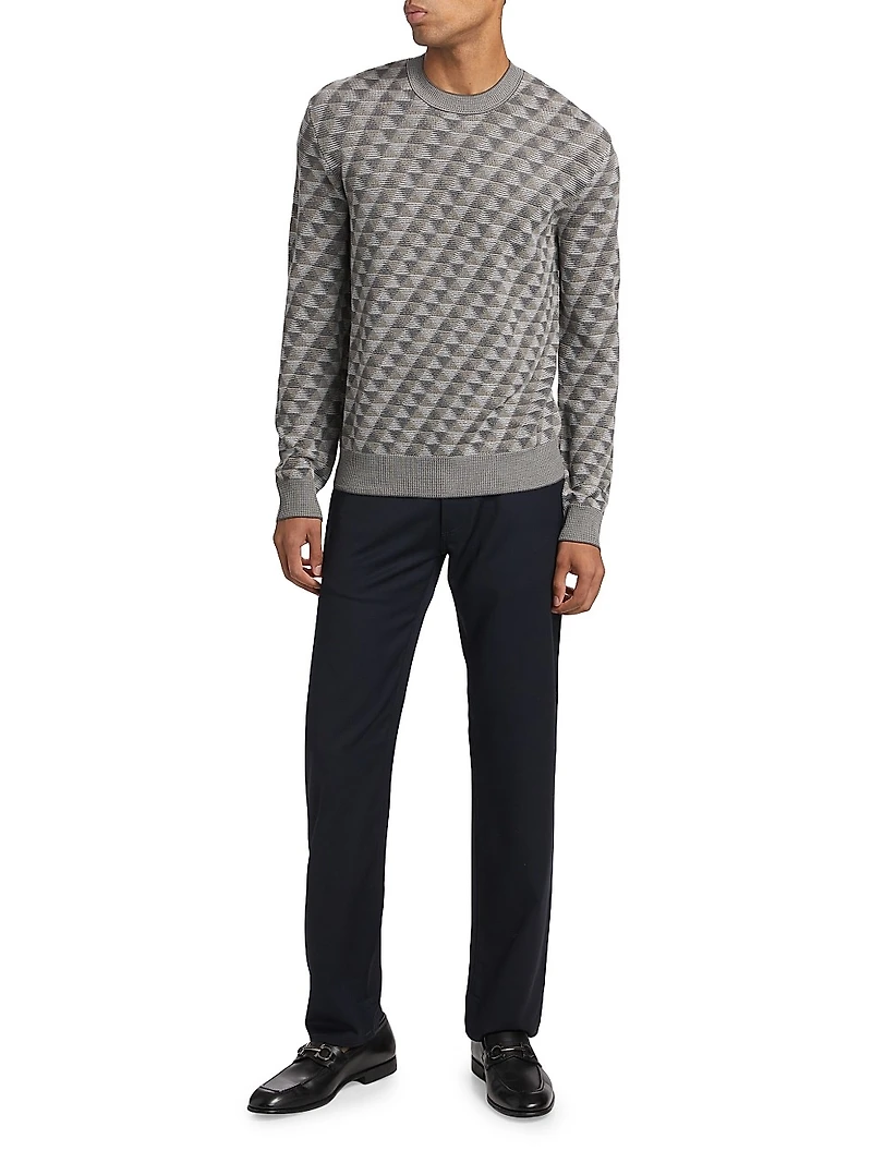 Geo Print Crewneck Sweater