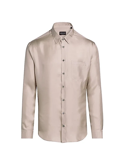 Mr. Armani Long-Sleeve Silk Shirt