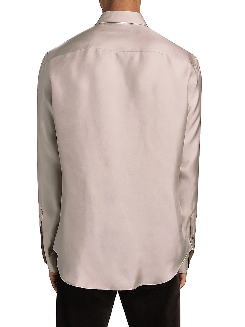 Mr. Armani Long-Sleeve Silk Shirt