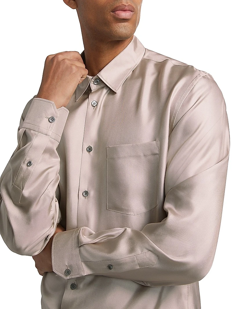 Mr. Armani Long-Sleeve Silk Shirt