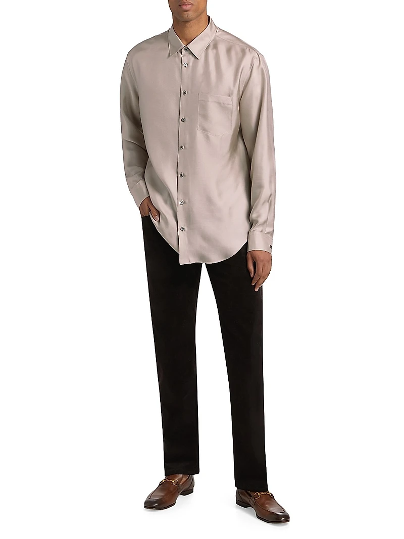 Mr. Armani Long-Sleeve Silk Shirt