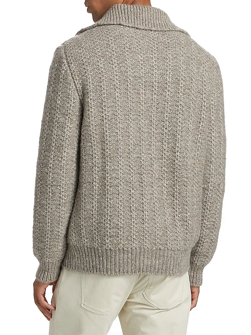 Knit Button-Front Jacket Cardigan