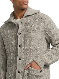 Knit Button-Front Jacket Cardigan