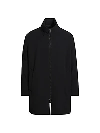 Long Wool Zip-Up Jacket