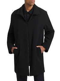 Long Wool Zip-Up Jacket