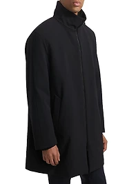 Long Wool Zip-Up Jacket